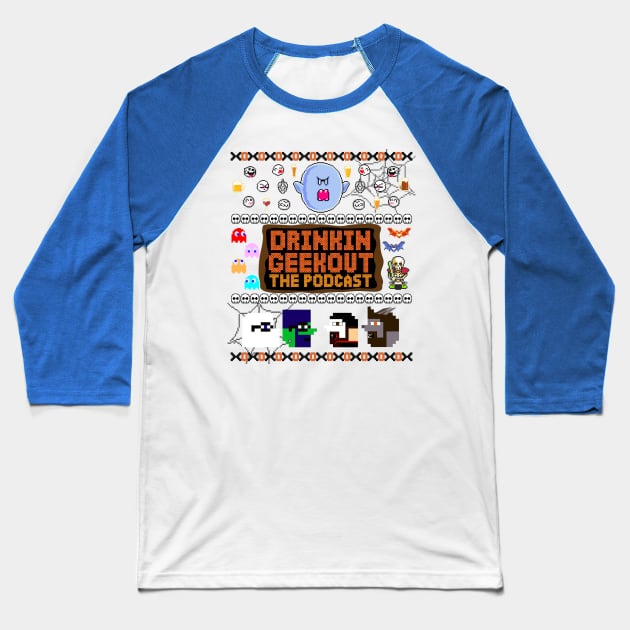 Spooky DrinkIN GeekOUT Baseball T-Shirt by DrinkIN GeekOUT Armor Shop